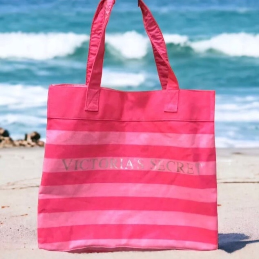 VICTORIAS SECRET Multi Use Pink Canvas Tote Bag